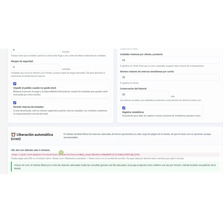 Réservation de stock dans le panier d'achat pour PrestaShop