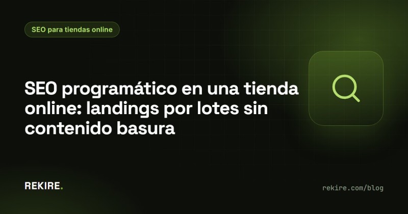 SEO programático en una tienda online: landings por lotes sin contenido basura