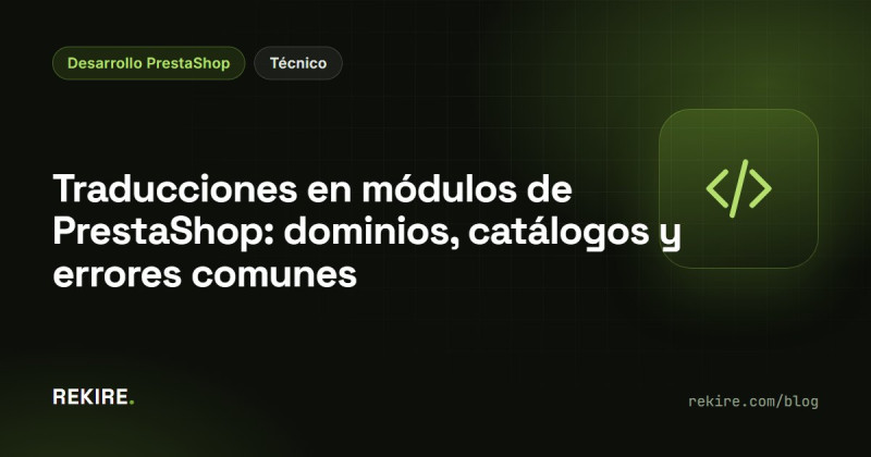 Traducciones en módulos de PrestaShop: dominios, catálogos y errores comunes